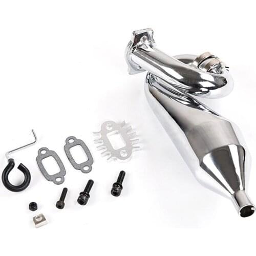 Rear Mount Tuned Exhaust Pipe (SS Style) For HPI, Rovan and KM Baja Buggy and Trucks