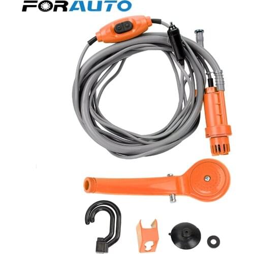 FORAUTO Car Washer with Cigarette Lighter Cleaning Tool Portable Car Shower Outdoor Camping Travel Shower Car Washing DC 12V