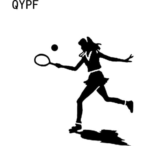 QYPF 11.5*12.7CM Tennis Player Sport Decor Fitness Car Sticker Accessories Vinyl C16-1557