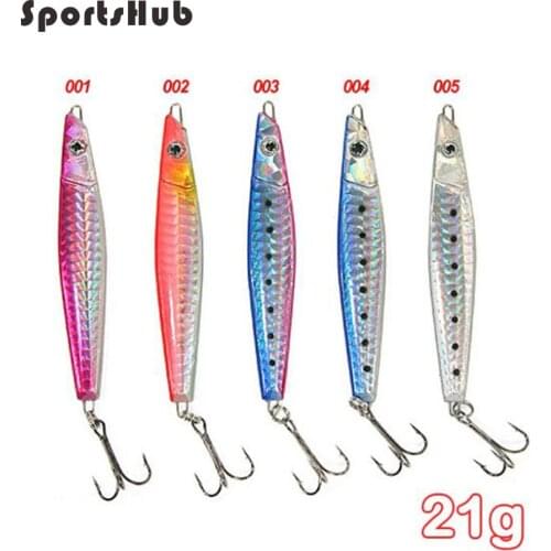 SPORTSHUB 1PC 8CM 21G Luminous Small Lead Fishes Jig Lures With Triangle HookS Fishing Lures Fake Artificial Baits NR0028