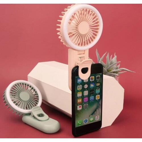 Selfie Led Ring Light With Fan 3 Level Light Portable Mobile Selfie Lamp Clip Telephone Rechargeble 800mAh Photography
