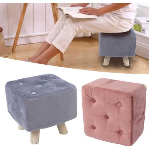 30x30x28cm Foot Rest Stool Modern Square Shaped Velvet Foot Rest Stool For Home Living Room Bedroom Furniture