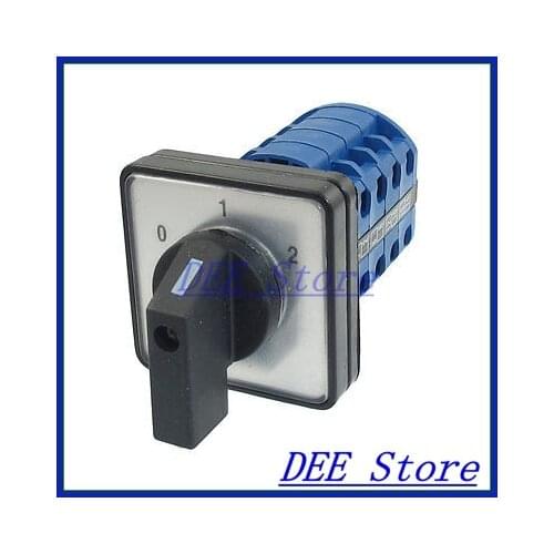 Ui660V Ith 20A 0-1-2 Positions 16 Screw Terminals Rotary Changeover Switch