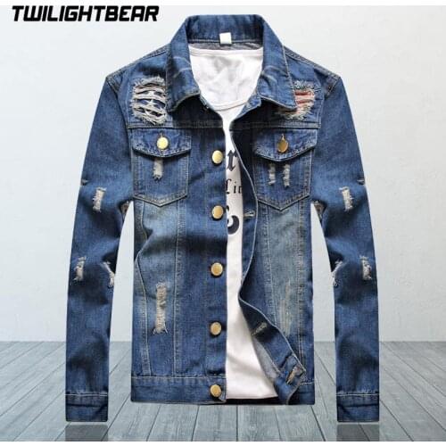 Spring Mens Denim Jacket Desinger Fashion Ripped Silm Thin Casual Denim Jacket Coat For Men Leisure Outerwear Plus Size 4XL BF2