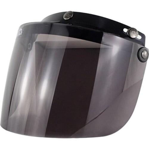 Windproof 3-Snap Visor Lens Shield for Motorcycle Helmets Flip Up Down Open Face