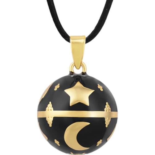 Eudora 20 mm Black Pregnancy Chime Ball Star Moon Harmony Necklace Pendant Mexcian Bola Balls For Women fine Jewelry N14NB308