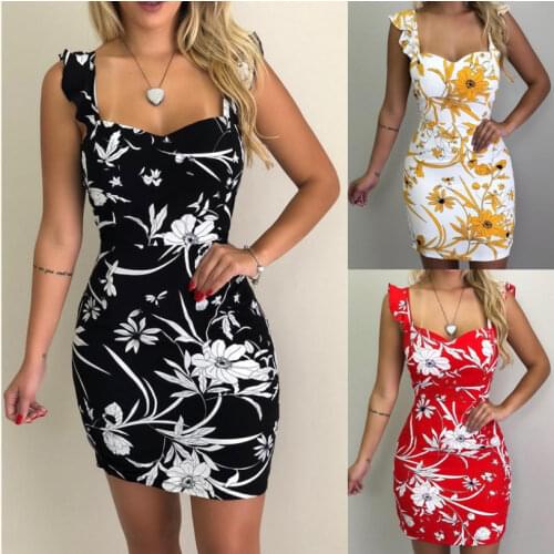 2021 womens dresses summer tight dress sleeveless print backpack hip dress