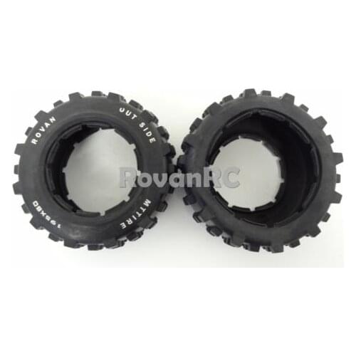1/5 Rovan Rear Truck Knobby Tires (2) 195x80 Fits HPI Baja 5T 5SC King Motor