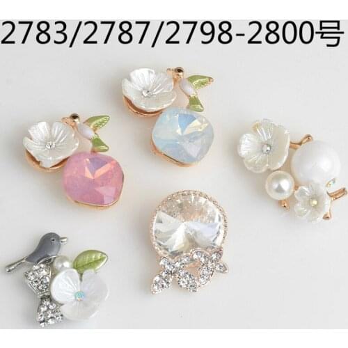 10pcs/lot Alloy Jewelry Decoration flower bird Charm Rhinestone Buttons DIY Invitation gail hair bowknot Flower Accessory