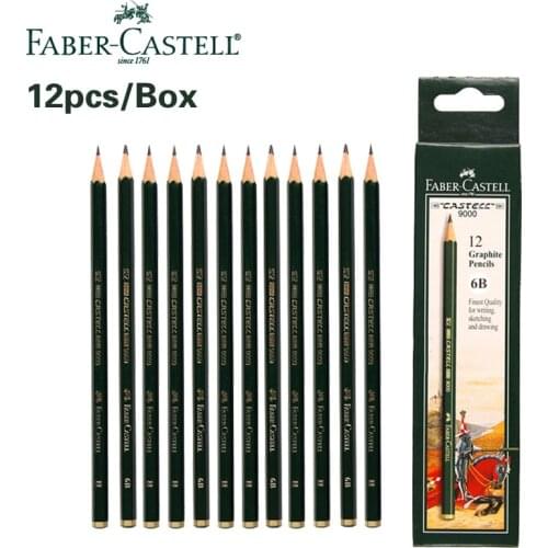 12pcs FABER CASTELL 9000 Pencil Drawing Charcoal Painting Sketch Pencil H 2H 3H 4H 5H F B 2B 3B 4B 5B 6B 8B School Set Potloden
