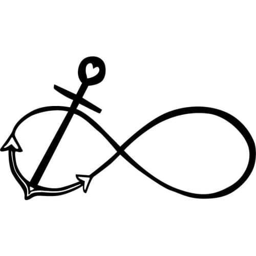 14cm*7.9cm Infinity Logo Boat Anchor Fashion Stickers Decor Decals Black/Silver S3-5004