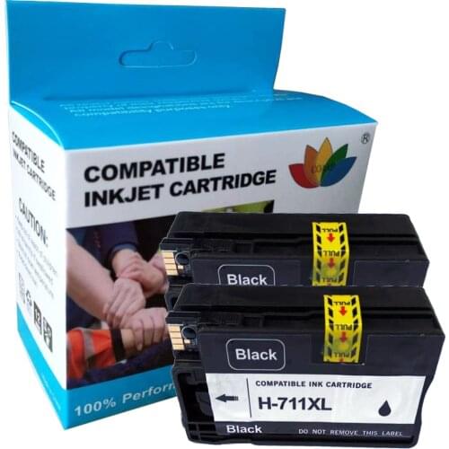 2pcs Replacement hp711 CZ133A Black Ink Cartridge For Compatible HP 711 XL Designjet T120 T520 inkjet Printer