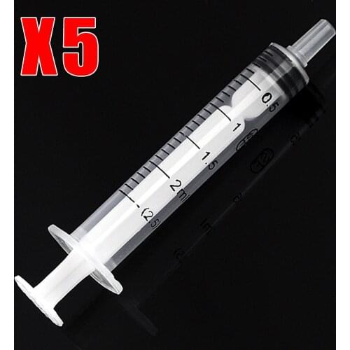 5pcs Plastic Disposable Sampler Syringe Glue Syringe 2.5ml Hydroponics Measuring Nutrient Syringe For Mixing Many Liquid Gels