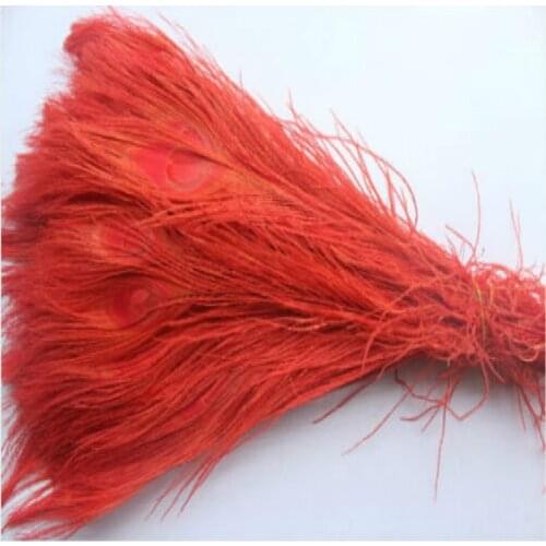 50PCS/natural red peacock feathers in the eye 25-30cm 10 to 12 inches of the peacock feather free shipping wedding decoration