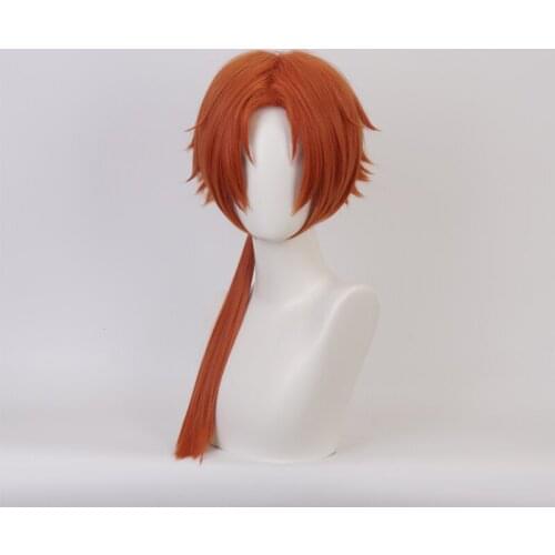 Aoi Akane Cosplay Wig Long Orange Synthetic Hair Jibaku Shounen Hanako-kun Toilet-Bound Cosplay Role Play Styled + Wig Cap