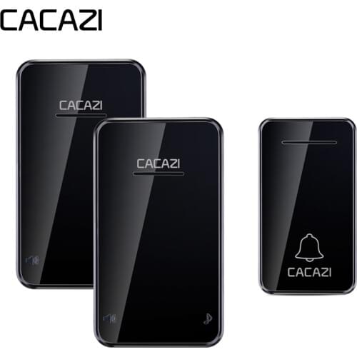 CACAZI Self-powered Wireless Doorbell 200M Remote Waterproof No Battery Required Home Smart LED Light Call Bell EU Plug 48 Chime