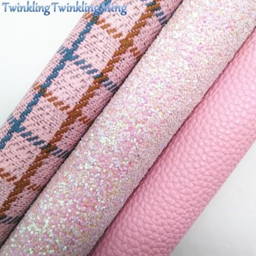 Mixed Colors Glitter Fabirc, Faux Leather Fabric, Litchi Synthetic Leather Fabric Sheets For Bow A4 21x29CM Twinkling Ming XM558
