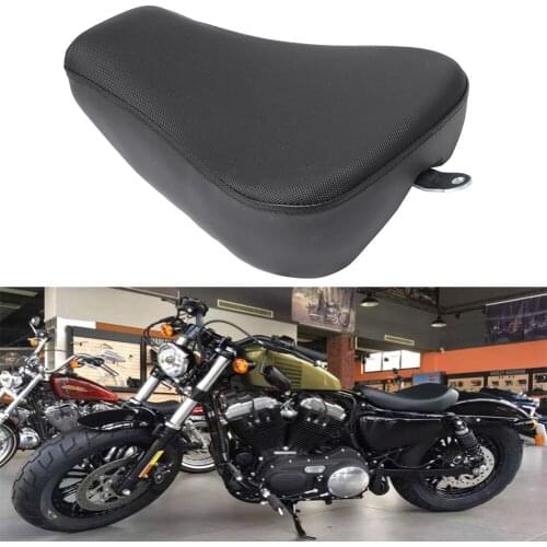 Motorcycle Black Driver Front Leather Pillow Solo Seat Cushion For Harley Sportster Forty Eight XL 1200 883 72 48 20-2015