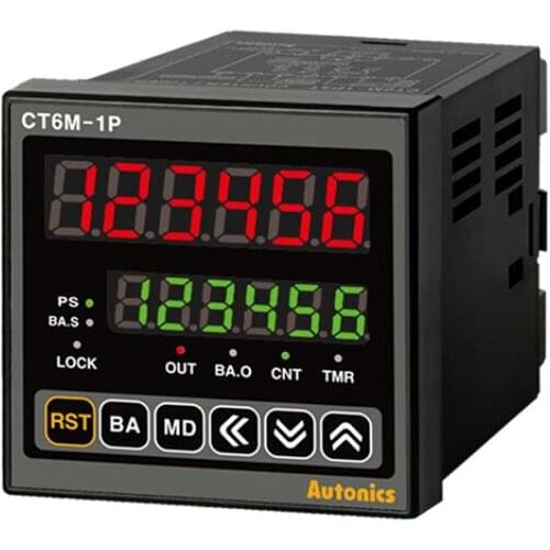 CT6M-1P4 Counter/Timer, W72xH72mm, 6-Digit, LED, 1 Preset, PNP or NPN Input, Prescale value setting, Batch, Relay SPDT(1c) 250V