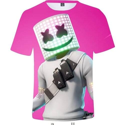 DJ Marshmello Pattern Kid T-shirt Hot Girls And Boys 3D Print T-shirts Fashion Hot Game Childrens Clothing For Girls