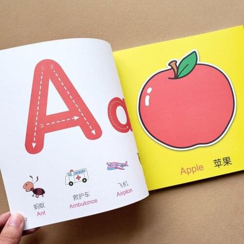 Baby Enlightenment Learning Book 26 English Alphabet Book English Book Toddler English ABC Picture Book Chinese Language for Kid
