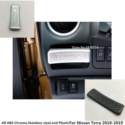 For Nissan Terra 2018 2019 2020 Car Cover Trim Stick ABS Chrome Left Cup Decoration Holder Gear Storage Box Frame Cover 1pcs
