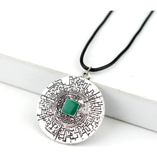 Dongsheng Movies Jewelry The Maze Runner labyrinth pendant Thomas leather necklace fashion movies jewelry for men women -30
