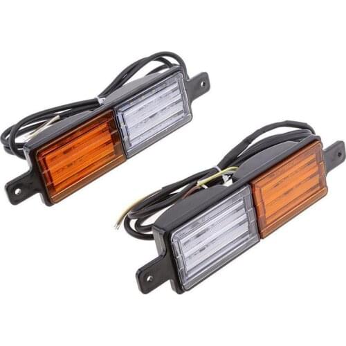 Fuleem 2PCS 12V 24V 30LED Side Marker White Amber Clearance Trailer Lights Lamp Waterproof For Truck