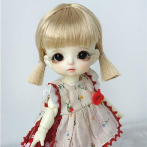JD554 1/8 1/6 1/4 1/3 Twins Short Pony Doll Wigs OB11 6-7Inch 7-8Inch 8-9Inch Synthetic Mohair BJD Hair