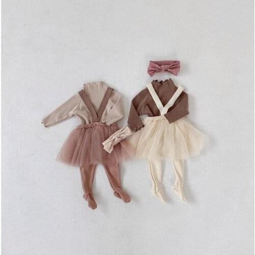 Baby Girls Clothes Set T-shirt And Romper Newborn Baby Romper Dress Lace Girl Jumpsuit Princess Infant Baby Sunsuit Clothing Set