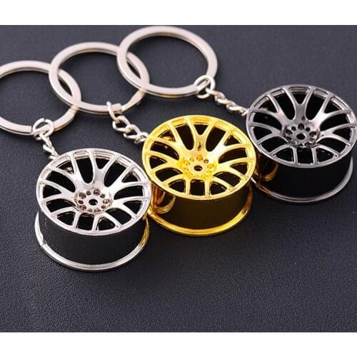 Creative Luxury Wheel Hub Key Chain Tire Shape Automobile Key Ring Automobile Modified Parts Automobile Parts Key Holder