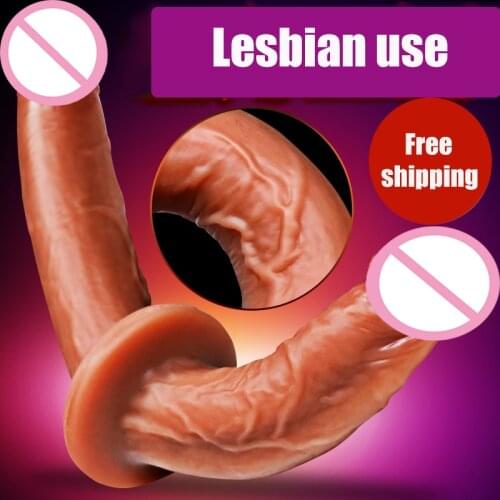 Lesbian Double Head Dildo Realistic Penis Vagina Masturbation Female G Spot Massager Anal Butt Plug Dildo Sex Toy For Man Women