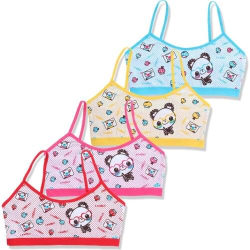 1Pc/lot Teenager Tank Top For Girls Cotton Kids Underwear Model Cartoon Kids Singlets Children Camisole Baby Bras Undershirt