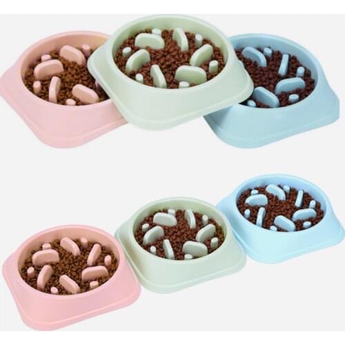 Pet Food Bowls Dog Slow Feeder Bowl Cats Trainning Anti-Gulping Lick Prevent Obesity Slow Down Eating Dish Dog Supplies E9