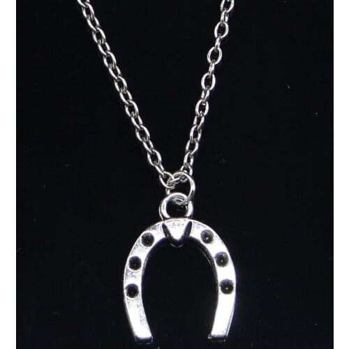 New Fashion Necklace 21x16mm lucky horseshoe horse Pendants Short Long Women Men Colar Gift Jewelry Choker