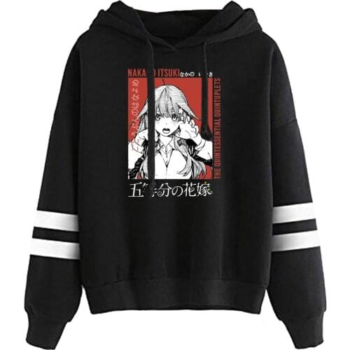 New Black Hooded The Quintessential Quintuplets Hoodies Men Women Sweatshirts Hip Hop Girls Comic Pullovers Casual Streetwear