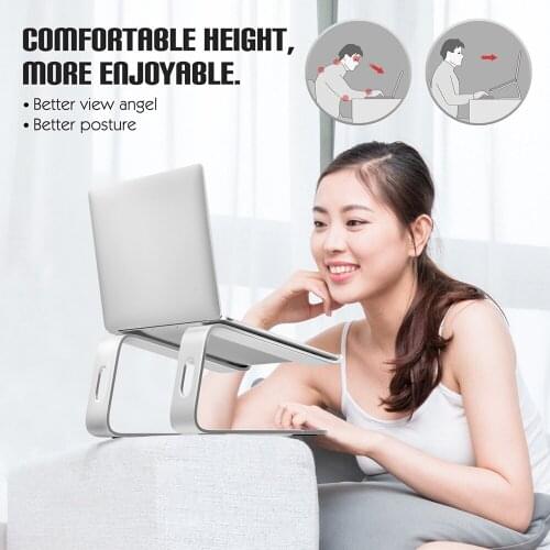 Aluminum Alloy Laptop Cooling Support Stand Bracket Notebook PC Desktop Portable Holder Rack for 10-17 inch Folding Hollow Open