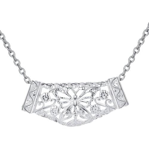 Wholesale Charm Silver Color Pendants For Women Fashion Jewelry Necklace Lady Fashion Jewelry Pendant Hollow Out Object AN344