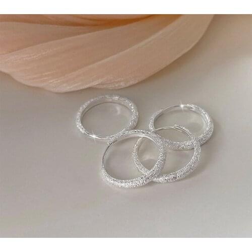 Unique Design Glitter Matte White Hoop Earrings for Women French Vintage Exquisite Metal Circle earrings Jewellery Accessories