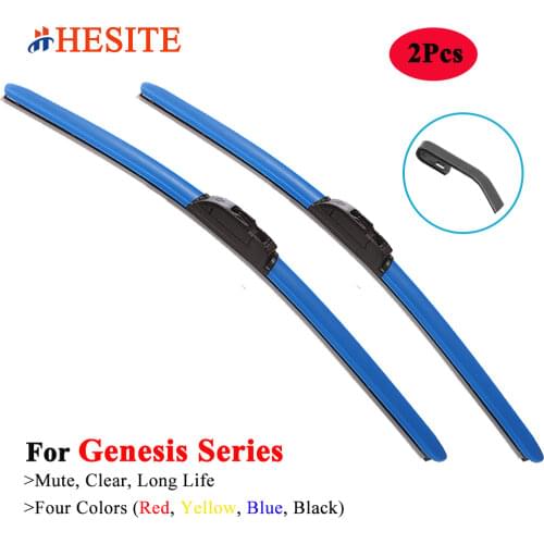 HESITE Colorful Windshield Red Wiper Blades For Hyundai Genesis EQ900 G70 G80 G90 GV80 2017 2018 2019 2020 Models Hybrid Wipers