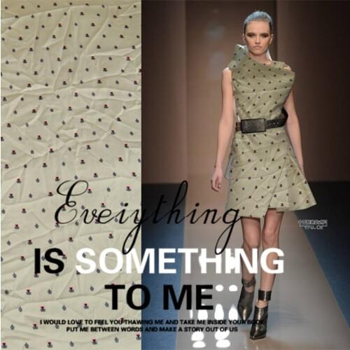 LEO&LIN Silk Printed Fabrics Synthetic Fabrics Perfume DRESS Top DIY Fabric 50cm