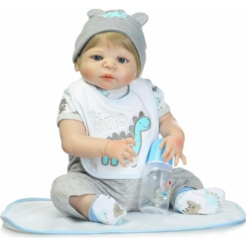 55cm silicone vinyl reborn baby doll toy lifelike boys waterproof child boneca brinquedos npk bebe Playmate beth toys for girls