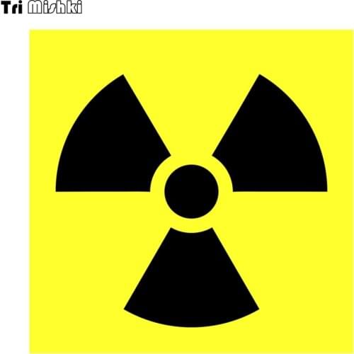 Tri Mishki TRL067 14*14cm Warning grungy radiation danger symbol car sticker funny colorful auto automobile decals