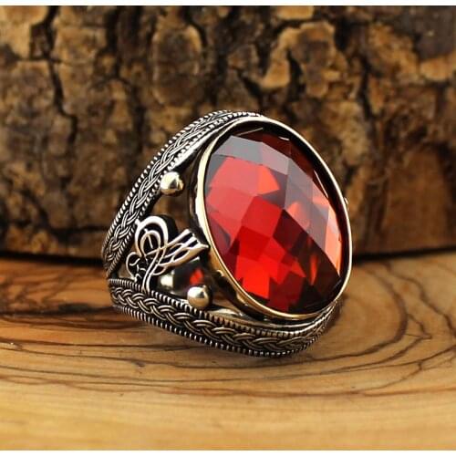 925 Sterling Silver Natural Stone Ring For Men Aqeeq Onyx Zircon Stones Jewelry Fashion Vintage Gift Rings Accessory All Size