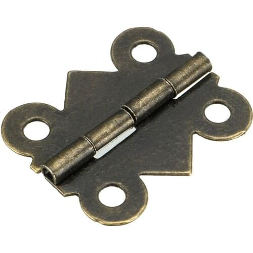 Uxcell 20pcs Mini Butterfly Door Hinges Antique Bronze Cabinet Drawer Jewellery Box Decorate Hinge For Furniture Hardware