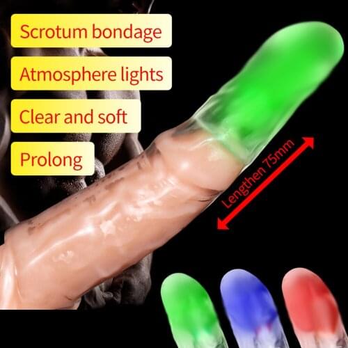 Highly Elastic Crystal Condom Reusable Penis Extender Sleeve Delay Ejaculation Penis Enlargement Intimate Goods Sex Toys For Men