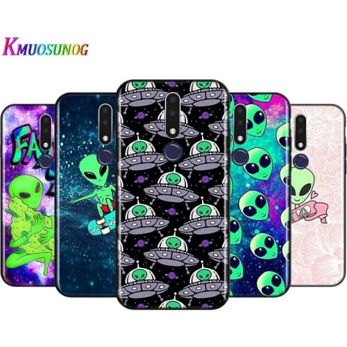 Bright Black Cover Alien UFO ET for OPPO Reno 4 3 Pro 10X Zoom 2 Z F ACE X2 Pro 5G A5 A9 2020 Phone Case