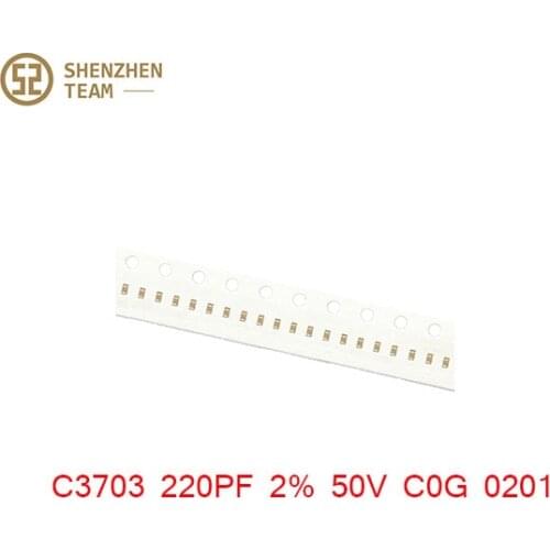 SZteam 50pcs/lot C3703 220PF 2% 50V C0G 0201 for iphone 7 7plus