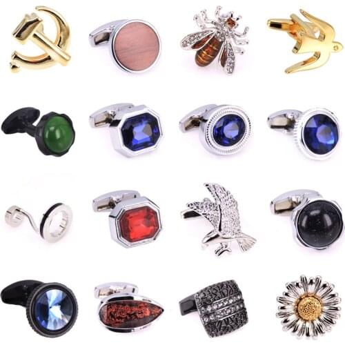 Brand new high quality mens French shirt Cufflinks fashion simple design crystal Cufflinks wholesale and retail