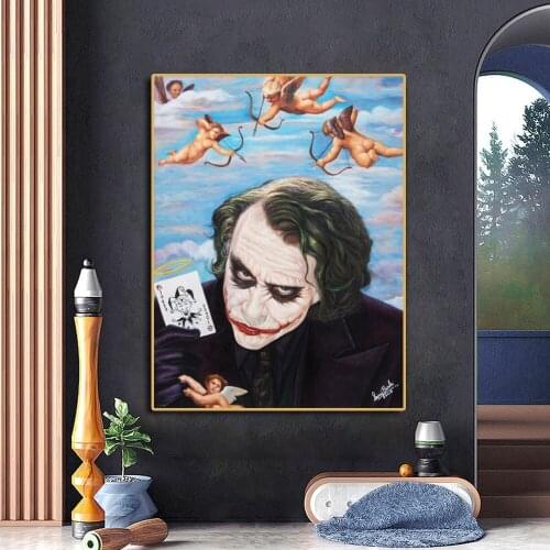 Famous Painting Creativity Poster The Joker Got Playing Card HD Print On Canvas For Living Room Decoration Cuadros لوحات جدارية